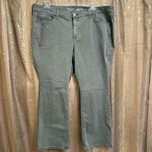 Torrid Perfect Slim Boot Super Soft Mid-Rise Jean Olive Green 22 Short NWOT